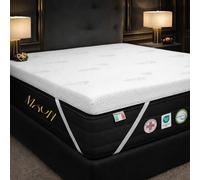 Topper Piazza e Mezza 140 x 200 cm SFODERABILE - In Memory Foam 8 cm Alta Densità - Correttore Materasso Bugnato Traspirante con Rivestimento in Aloe Vera - Rinfrescante, Massaggiante, Ipoallergenico