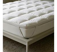 Topper Piazza e mezza Fancy in Microfibra con Imbottitura di 300gr/mq - NON SCIVOLA con Cinghie Angolari - Facile da Lavare, Trapuntato per Mantenere Uniforme l'Imbottitura (120x195cm)