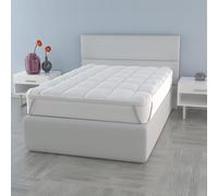 Topper Piazza e Mezza Francese 140x195cm - TOPPER Plus Trapuntato Morbido e Traspirante 600gr/mq 4 Angoli con Cinghie Elastiche ben Saldato -Migliora il Materasso e il Comfort del Sonno