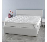 TOPPER PLUS TRAPUNTATO CON ELASTICI, Bianco, Matrimoniale 160x195 cm