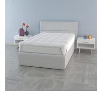 TOPPER PLUS TRAPUNTATO CON ELASTICI, Bianco, Piazza e Mezza 120x195 cm