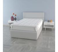 TOPPER PLUS TRAPUNTATO CON ELASTICI, Bianco, Piazza e Mezza Francese 140x195 cm