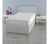 TOPPER PLUS TRAPUNTATO CON ELASTICI, Bianco, Singolo 80x195 cm