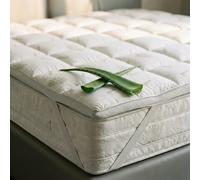 Topper Singolo Wellness sottoposto a trattamento Aloe con Imbottitura di 800gr/mq - NON SCIVOLA con Cinghie Angolari - Trapuntato per Mantenere Uniforme l'Imbottitura nel Tempo (80x195cm)