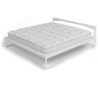 Topper Trapuntato Imbottito 1 Piazza e Mezzo con Elastici Grigio Chiaro