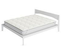 Topper Trapuntato Imbottito Matrimoniale in Fibra di Canapa con Elastici Verde Chiaro