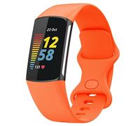 TopPerfekt Cinturini compatibili con Fitbit Charge 5, regolabili in morbido silicone, per orologio sportivo, per Charge 5 Activity Tracker donna uomo (arancione, piccolo)