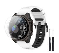 TopPerfekt Cinturino compatibile con Garmin Descent G2, cinturino di ricambio in morbido silicone e 2 pellicole protettive per lo schermo per Descent G2 Smart Watch per donne e uomini
