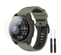 TopPerfekt Cinturino compatibile con Garmin Descent G2, cinturino di ricambio in silicone morbido e 2 pellicole protettive per display per Descent G2 Smart Watch per donne e uomini