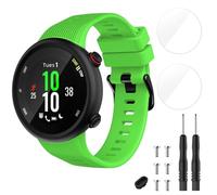 TopPerfekt Cinturino compatibile con Garmin Forerunner 45 e 2 confezioni di protezioni per lo schermo, cinturino sportivo in silicone, cinturino per braccio di ricambio per Forerunner 45