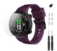 TopPerfekt Cinturino compatibile con Garmin Forerunner 45s e 2 pellicole protettive, cinturino sportivo in silicone di ricambio per Forerunner 45s