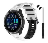 TopPerfekt Cinturino compatibile con Garmin Forerunner 965, cinturino di ricambio in morbido silicone per smartwatch 965 per donne e uomini, bianco - nero