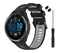 TopPerfekt Cinturino compatibile con Garmin Forerunner 965, cinturino di ricambio in morbido silicone per smart watch 965 per donne e uomini, nero - grigio