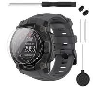 TopPerfekt Cinturino compatibile con Garmin Instinct 3, morbido silicone di ricambio 22/26 mm e 2 protezioni per istinto 3 45/50 mm AMOLED/Solar Smart Watch per donna uomo, 26mm