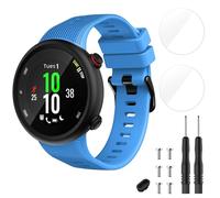 TopPerfekt Cinturino di ricambio compatibile con Garmin Forerunner 45 e 2 pellicole protettive, cinturino sportivo in silicone per Forerunner 45
