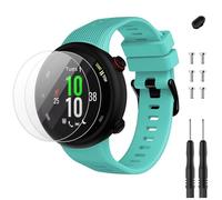 TopPerfekt Cinturino di ricambio compatibile con Garmin Forerunner 45 e 2 pellicole protettive, cinturino sportivo in silicone per Forerunner 45