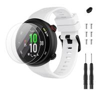 TopPerfekt Cinturino di ricambio compatibile con Garmin Forerunner 45 e 2 pellicole protettive, cinturino sportivo in silicone per Forerunner 45