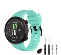 TopPerfekt - Cinturino di Ricambio Compatibile con Garmin Forerunner 45, in Silicone, per Forerunner 45 e Swim 2 (Verde Acqua)