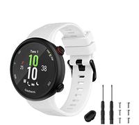 TopPerfekt - Cinturino di Ricambio Compatibile con Garmin Forerunner 45, in Silicone, per Forerunner 45 e Swim 2 (Bianco)