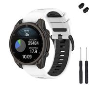 TopPerfekt Cinturino di ricambio da 22 mm compatibile con Garmin Fenix 8 da 47 mm, cinturino di ricambio in morbido silicone per Instinct 3 45 mm/Tactix 8 47 mm/Descent G1/G2 Smart Watch per donne e