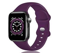 TopPerfekt, Cinturino di ricambio in silicone compatibile con Apple Watch da 38 mm e 40 mm, per iWatch serie 6, 5, 4, 3, 2, 1, SE (38/40 mm - S/M, viola intenso)