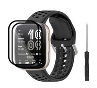 TopPerfekt Cinturino in silicone compatibile con Amazfit Bip 6, cinturino di ricambio in silicone morbido e 2 protezioni per lo schermo per Amazfit Bip 6 Smart Watch per donne e uomini, für Amazfit