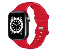 TopPerfekt - Cinturino in silicone compatibile con Apple Watch Strap 42 mm 44 mm, cinturino di ricambio in silicone per iWatch Series 6 5 4 3 2 1 SE (Rosso, 38/40mm-S/M)