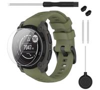 TopPerfekt Cinturino per orologio da 20 mm, compatibile con cinturini Garmin Instinct E da 40 mm, in morbido silicone, regolabile, compatibile con Garmin Instinct E Watch, per donne e uomini, verde