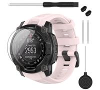 TopPerfekt Cinturino per orologio da 20 mm, compatibile con cinturini Garmin Instinct E da 40 mm, in morbido silicone, regolabile, compatibile con Garmin Instinct E Watch, per donne e uomini, rosa