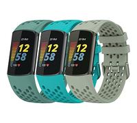 TopPerfekt Cinturino sportivo compatibile con cinturino Fitbit Charge 5, regolabile e traspirante, morbido silicone sportivo, cinturino di ricambio per Charge 5 Activity Tracker per donne e uomini
