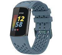 TopPerfekt Cinturino sportivo compatibile con Fitbit Charge 5, regolabile e traspirante in morbido silicone sportivo cinturino di ricambio per Charge 5 Activity Tracker donne uomini (mare profondo)