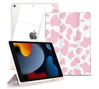TopPerfekt Custodia ibrida sottile per iPad 9a/8a/7a generazione (2021/2020/2019) da 10,2 pollici, custodia antiurto con guscio posteriore trasparente trasparente, [portapenne, spegnimento automatico