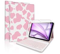 TopPerfekt Custodia per tastiera Bluetooth per iPad Air 11" M2 2024/M3 2025 con 2 confezioni di vetro temperato con durezza 9H, Pro 11 (4a, 3a, 2a, 1a generazione 2022/2021/2020/2018), per iPad Air4