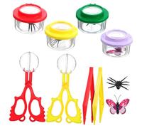 TOPPERFUN 1 Set Barattolo Ingranditore per Insetti con Pinzette e Clip Osservazione per Esplorazione Farfalle e Insetti Strumento Didattico Interattivo per Appassionati Natura