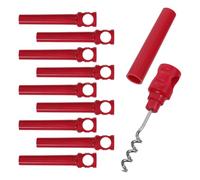 TOPPERFUN 10 Pezzi Cavatappi Manuale Portatile Rosso in Plastica per Vino Ampia Compatibilità, Apribottiglie da Viaggio per Uso in Viaggio e Ristorante