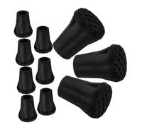 TOPPERFUN 10 pezzi Copripunte in Gomma per Bastoni da Trekking e Stampelle Protezione Antiscivolo e Resistente all Usura per Racchette Trekking e Bastoni Camminare Nero