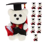 TOPPERFUN 10 Pezzi La Bambola del Dottor Orso Bambola Dell'orso di Peluche di Laurea Piccola Bambola Orso Adorabile Orsetto di Peluche per Feste Orso Imbottito Stoffa