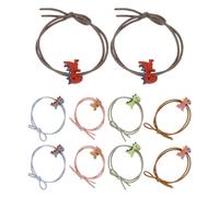 TOPPERFUN 10pezzi Elastici per Capelli Dinosauri in Cinghie per Capelli per Bambine Dinosauro dei Cartoni Animati Adatte per Coda di Cavallo Uso Quotidiano e Feste Colore Casuale