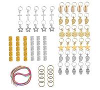 TOPPERFUN 110pezzi Anelli Per Dreadlocks in Perline Pz Set Di Tubicini Per Capelli Fai Da Te Fermagli Per Intrecciare e Decorare Trecce