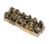 TOPPERFUN 12 Pezzi Ornamenti Zodiacali Zodiaco in Stile Retrò Decorazione Della Statua Dello Zodiaco Zodiacale Retrò Piccole Figurine Dello Zodiaco Arredamento Desktop Golden Ottone