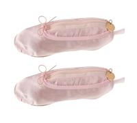 TOPPERFUN 2 Pezzi Astuccio per Matite a Forma di Scarpe da Balletto Rosa Raffinato, Multiuso e Portatile per Organizzare Accessori da Danza e Trucco Ragazze