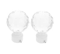 TOPPERFUN 2 Pezzi Finali Decorativi per Bastoni Tende in Ferro con Cristallo estremità Elegante per Aste Tende Moderne Soggiorno e Camera Resistenti e Facili da Installare Colore Avorio