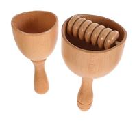 TOPPERFUN 2 pezzi Massaggiatore Legno Schiena Roller Manuale per Muscoli Strumento Relax Corpo e Yoga Sollievo Dolori e Stress Promuove Circolazione Materiale Selezionato