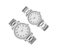 TOPPERFUN 2 Pezzi Orologio da Polso da Coppia, Orologio lei Casual, Argento, in Lega e Acciaio Inossidabile Vetro, Preciso e Ipoallergenico, per Tutte le Occasioni e Feste Importanti