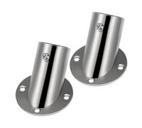 TOPPERFUN 2 Pezzi Sedile della flangia smussata angolare bagno smusso Armate angolato forma Staffa dell'asta del guardaroba portacanne per armadio materiale in acciaio inossidabile Argento