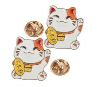 TOPPERFUN 2 Pezzi Spilla gatto fortunato Pin di smalto da gatto carino spilla a forma di gatto spilla animale spilla in smalto gatto spille kawaii Spilla per spille Cat lega
