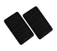 TOPPERFUN 2 Pezzi Tappetino Antiscivolo per Cruscotto Auto in Pu Nero, Supporto per Cellulare Multifunzionale, Design Estetico, per Tavolino e Auto