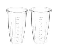 TOPPERFUN 2pezzi Bicchieri Frullatore Trasparenti con Scala Graduata Tazze Miscelazione Elettrica Compatibili per Frullatori Multifunzione per Smoothies e Succhi