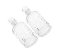 TOPPERFUN 2pezzi Bottiglie Diffusore in Vetro Inciso retrò Contenitori per Aromaterapia Fondo Piatto Design Bocca Piccola Visibili e Sicuri da Usare