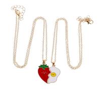 TOPPERFUN 2pezzi Collana Cuore Diviso in Lega Ciondolo Forma di Cuore di Collane per Amici e Catena Smaltata per Amicizia e Festa degli Innamorati